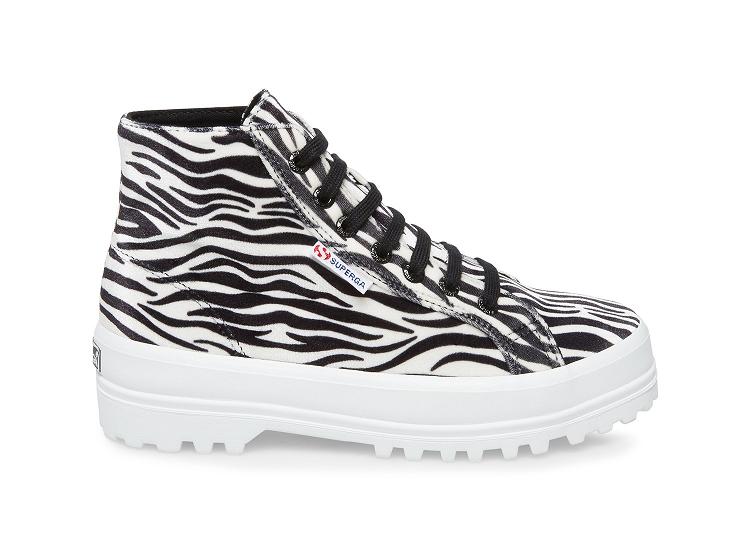 Superga 2341-Velvetjpw Animalier Zebra - Womens Superga High top Shoes